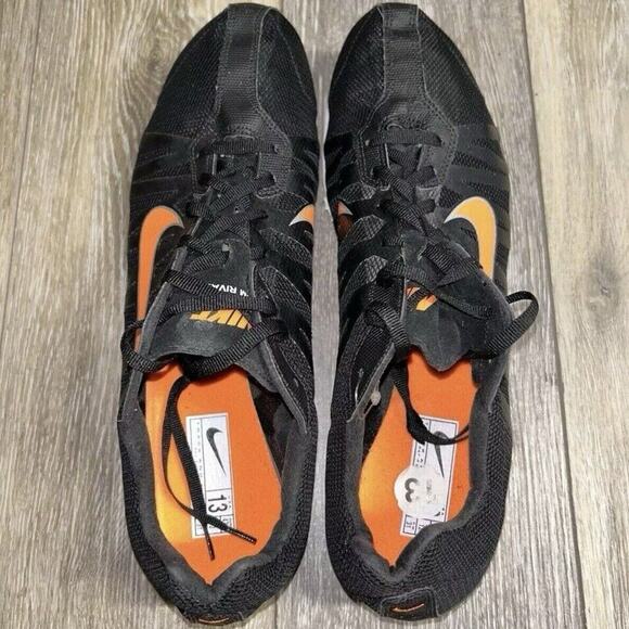 Nike Men's US Size 13 Zoom Rival D Black Orange Spike Track Shoes 414533-001 - Picture 8 of 12
